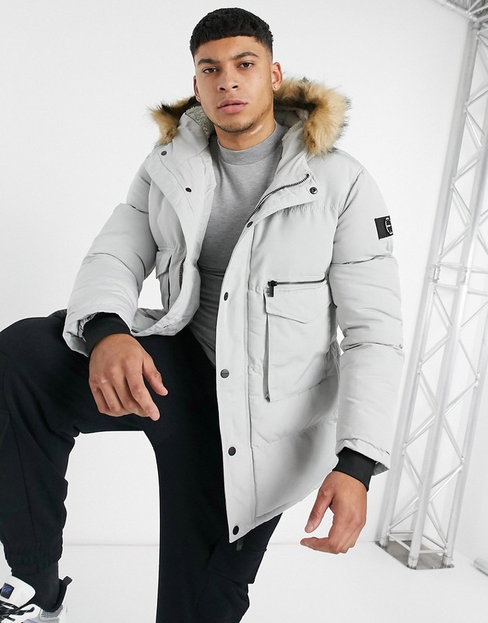 mens khaki parka coats with fur hood