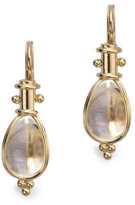 Temple St. Clair Classic Rock Crystal & 18K Yellow Gold Amulet Drop Earrings
