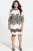 Thumbnail for your product : Adrianna Papell Print Sheath Dress (Plus Size)