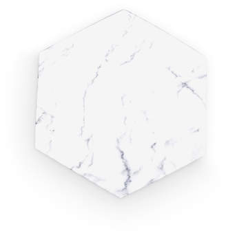 Inartisan White Natural Marble Hexagon 4Pc Coaster Sets