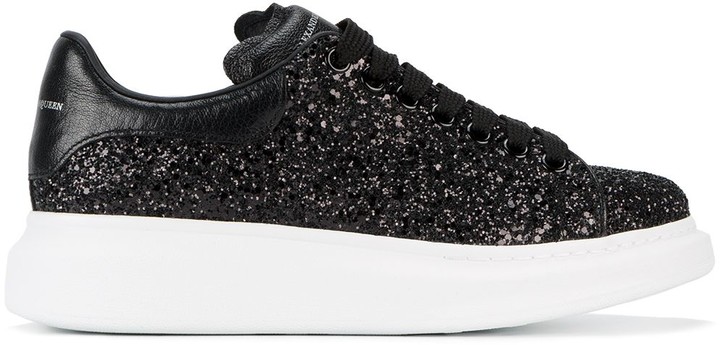 Ladies black glitter trainers Clearance