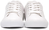 Thumbnail for your product : Moschino White Leather Logo Sneakers