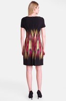 Thumbnail for your product : Tahari 'Blur' Print Split Neck Sheath Dress (Regular & Petite)