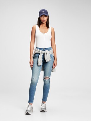 Gap Sky High Rise True Skinny Jeans with Washwell