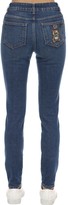 Thumbnail for your product : Moschino Embellished Stretch Denim Skinny Jeans