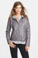 Thumbnail for your product : Jessica Simpson 'Margot' Hooded Faux Leather Jacket