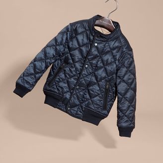 Burberry Lightweight Quilted Bomber Jacket , Size: 12Y, Blue