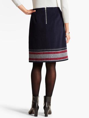 Talbots Stripe-Border A-Line Skirt