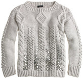 Thumbnail for your product : J.Crew Collection handknit jeweled cable sweater