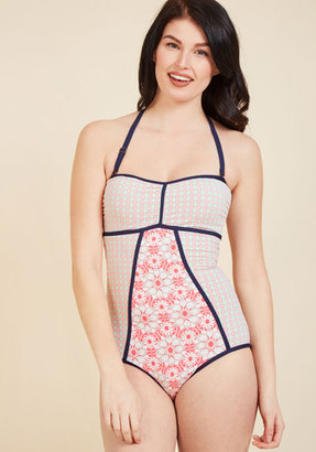 Delight On Deck One-Piece Swimsuit in Mint in 3X