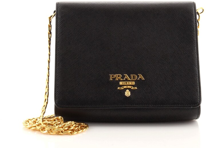 Prada Chain Flap Crossbody Bag Saffiano Leather Mini ShopStyle