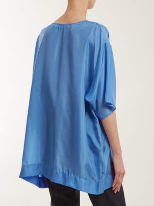 Katharine Hamnett Choose Life Print Silk T Shirt - Womens - Blue