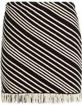 Thumbnail for your product : Sonia Rykiel Fringed Striped Cotton-Blend Mini Skirt