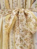 Thumbnail for your product : D'Ascoli Clara Off-shoulder Floral-print Cotton-khadi Dress - Yellow Multi