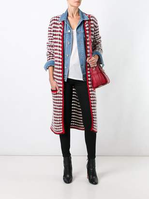 Moncler patterned knit long coat