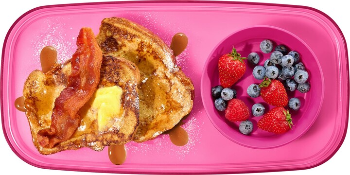 Made Smart madesmart dipware Small Serving Plate, Stackable & Removable Dip Bowl for Salsa, Queso, Salad, Olives, Dishwasher & Microwave Safe, Multipurpose Plate & Bowl, Pink