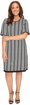 Thumbnail for your product : London Times Plus Size Chevron Elbow Sleeve Fit & Flare