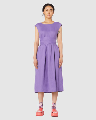 gorman Women's Purple Dresses - Greta Linen Wrap Dress - ShopStyle