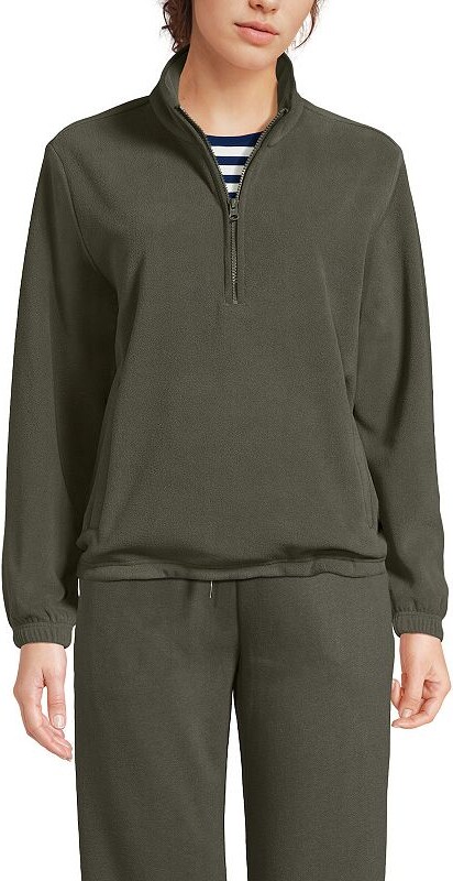 Lands' End Petite Anyweather RainDefense Fleece Quarter-Zip Pullover