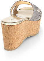 Thumbnail for your product : Jimmy Choo Prima Snakeskin Cork Wedge Sandals