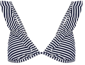 Tory Burch Flounce striped bikini top