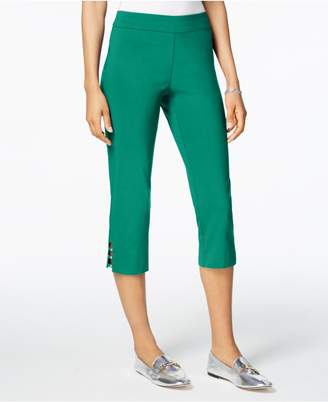 JM Collection Pull-On Lattice-Inset Capri Pants, Created for Macy's