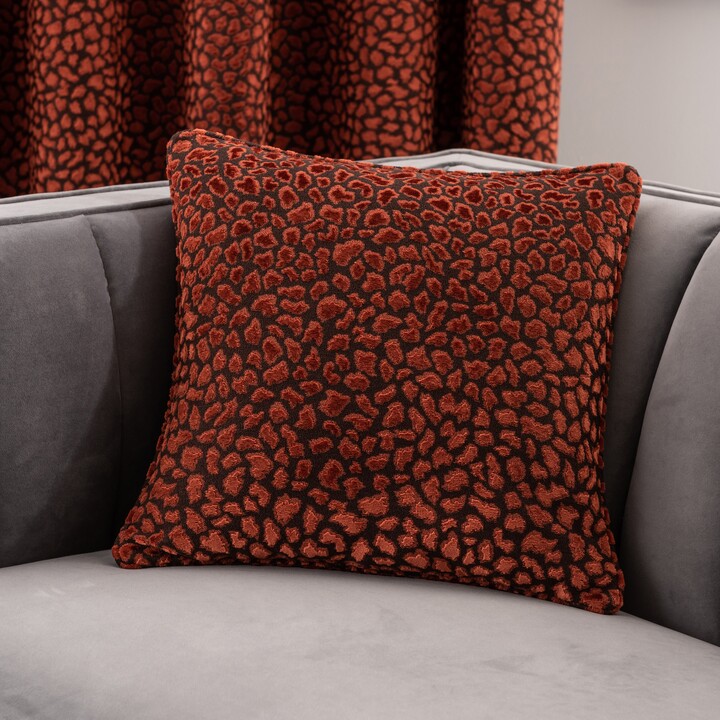 Dunelm Animal Cut Velvet Cushion Dark Red ShopStyle