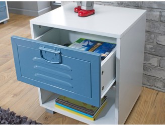 Lloyd Pascal Edison Metal Locker 1 Drawer Bedside Table - Blue