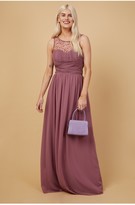 Thumbnail for your product : Little Mistress Grace Bridesmaid Mauve Embellishment Sweetheart Maxi Dress