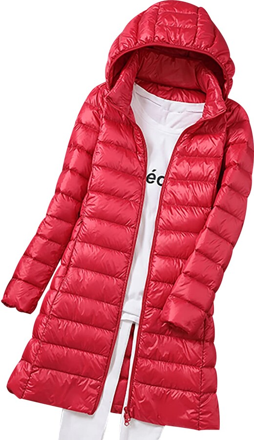Peuignao Lightweight Down Jacket Women Packable Ladies Puffer Jacket Long  Puffer Coats for Women Puffa Jackets With Hood Oversized Longline  Waterproof Womens Down Feather Coat Quilted Padded Jackets Red 5XL -  ShopStyle