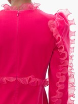 Thumbnail for your product : Givenchy Organza-ruffle Long-sleeve Velvet Gown - Pink