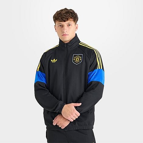 adidas Men's Manchester United LFSTLR Track Top in Black | Size: Small