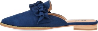 Journee Collection Womens Kessie Slip On Pointed Toe Mules Flats Blue 7