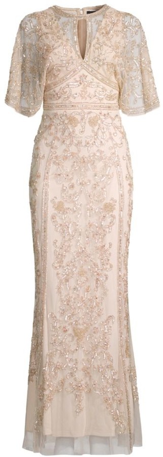 beige long gown