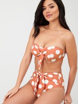 Thumbnail for your product : Figleaves High Waist Tummy Control Wrap Bikini Bottom - Rust
