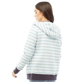 Thumbnail for your product : Board Angels Womens Striped Zip Through Hoodie Light Blue/White