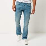 Thumbnail for your product : River Island Mens Mid blue wash Clint bootcut jeans