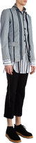 Thumbnail for your product : Ann Demeulemeester Flocked Velvet Striped Denim Sportcoat