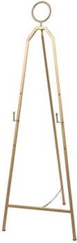 51.5" Gold Metal Adjustable Minimalistic Floor Easel with Circular Ring Top By Ivory And Iris