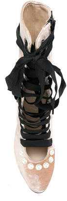 Blugirl lace up ribbon boots