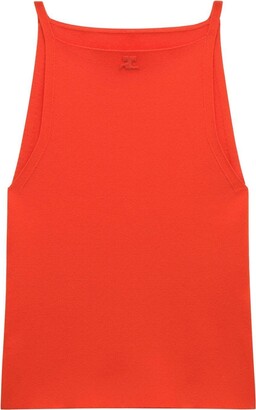 Courreges Embroidered-Logo Cotton Tank Top