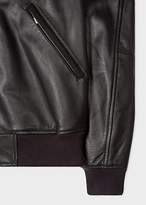 Thumbnail for your product : Paul Smith Men's Black Leather Bomber Jacket With Chest Pocket