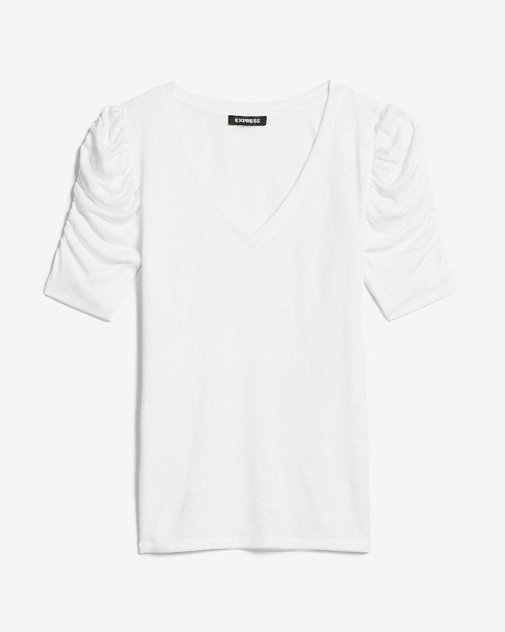 Download The split neck puff sleeve air shirt For Free