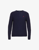 Thumbnail for your product : Polo Ralph Lauren Cable-knit logo-embroidered wool and cashmere-blend jumper