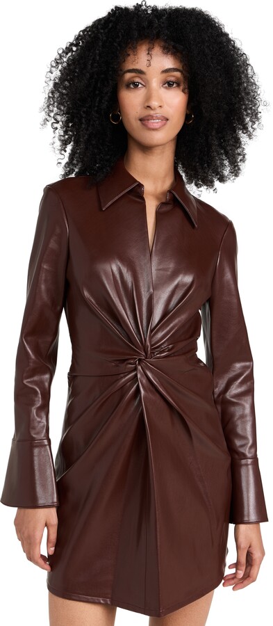 Women's Brown Leather Dresses on Sale