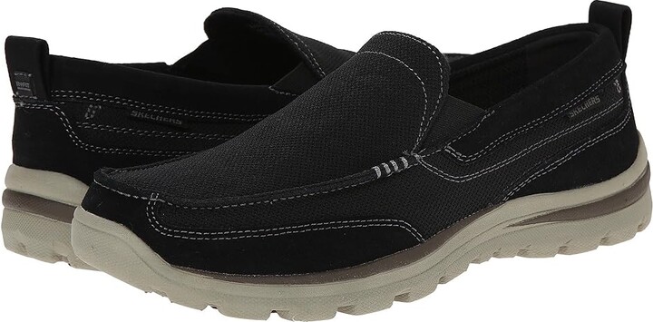 Skechers Relaxed Fit Superior - Milford (Black) Men's Slip on Shoes ...