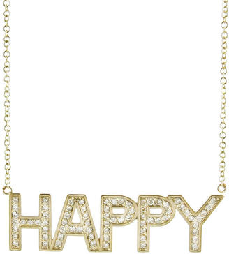 Jennifer Meyer Diamond HAPPY Necklace - Yellow Gold