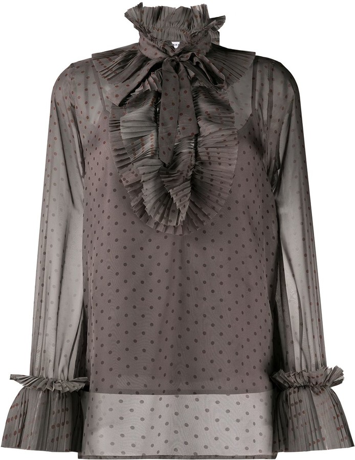 pleated ruffle blouse