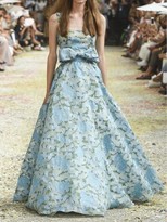 Thumbnail for your product : Luisa Beccaria Embroidered Organza Long Dress