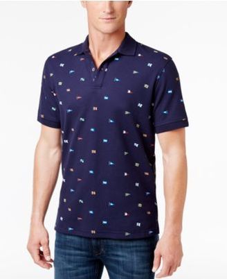 Club Room Men's Flag Print UPF 50+ Performance Polo, Only at Macy's